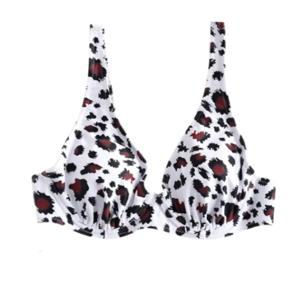 White leopard bikini top